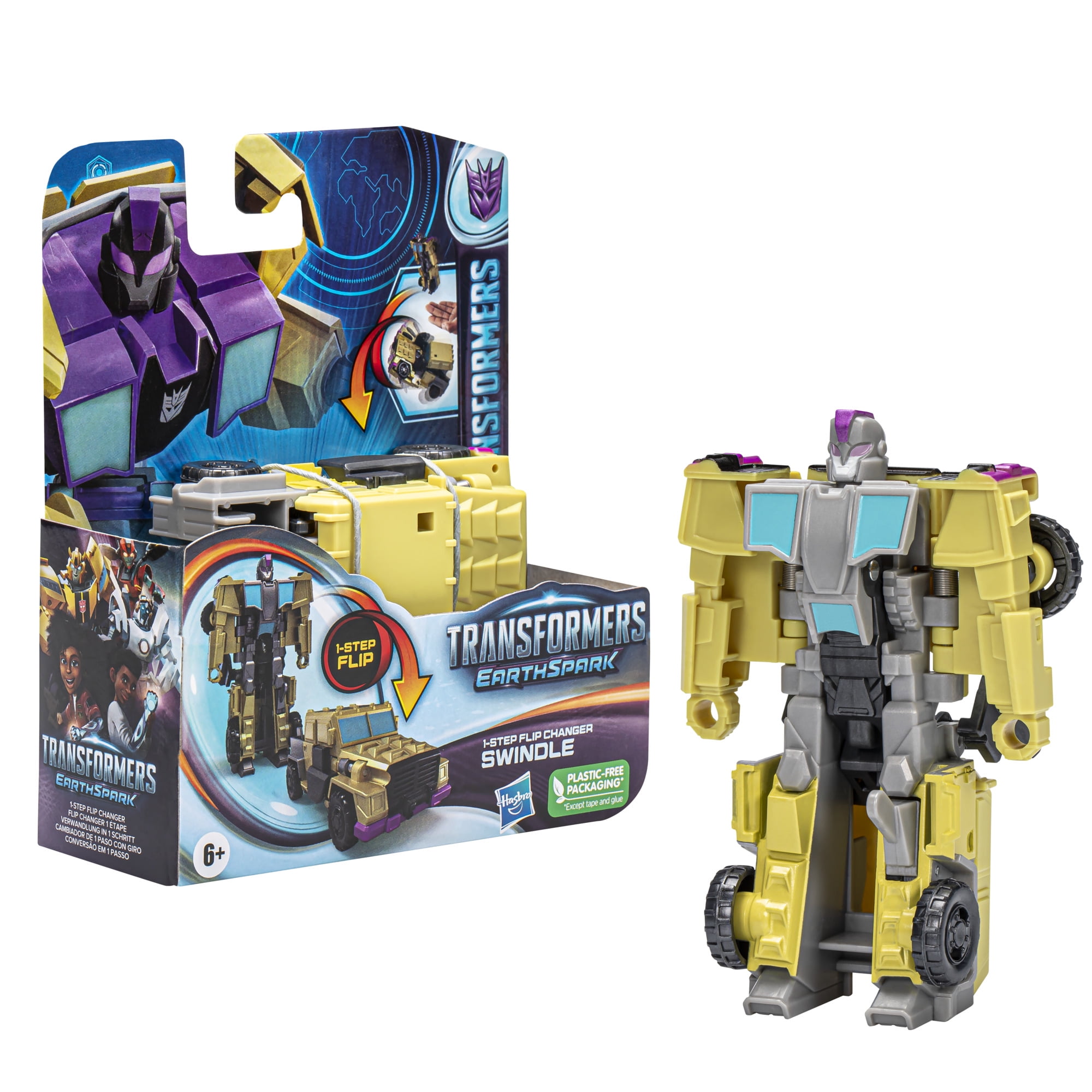 Transformers Toys EarthSpark 1Step Flip Changer Swindle Action Figure