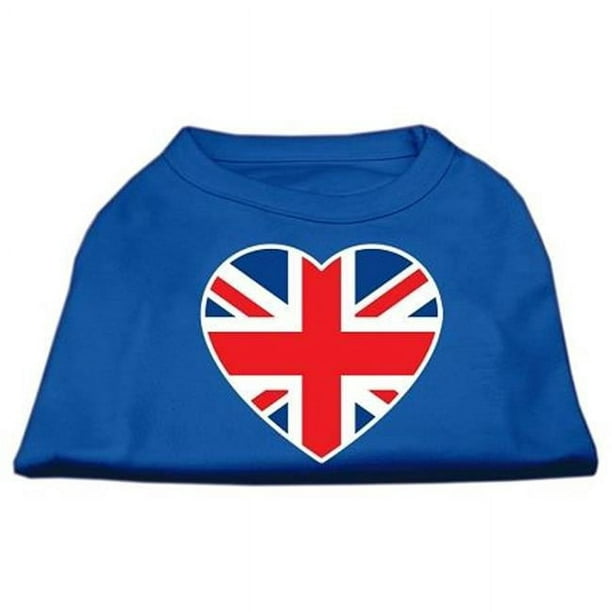 Chemise à Imprimé Coeur Drapeau Britannique Bleu Sm (10)