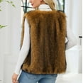 thumbnail image 5 of Karight Faux Fur Waistcoat Vest for Women Fuzzy Fleece Sleeveless Open Front Winter Warm Short Fluzzy Plush Vest Jackts, 5 of 7
