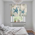 thumbnail image 4 of Teal Starfish Coastal Kitchen Curtains Window Panels, Vintage Summer Beach Nautical Insulated Window Treatment Curtain, Grommet Curtains for Bedroom/Living Room/Bathroom, 2 Piece 27.5"Wx39"L, 4 of 8