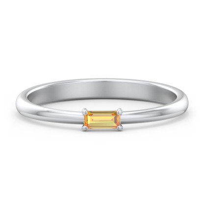 East-West Stackable Baguette Ring in Sterling Silver