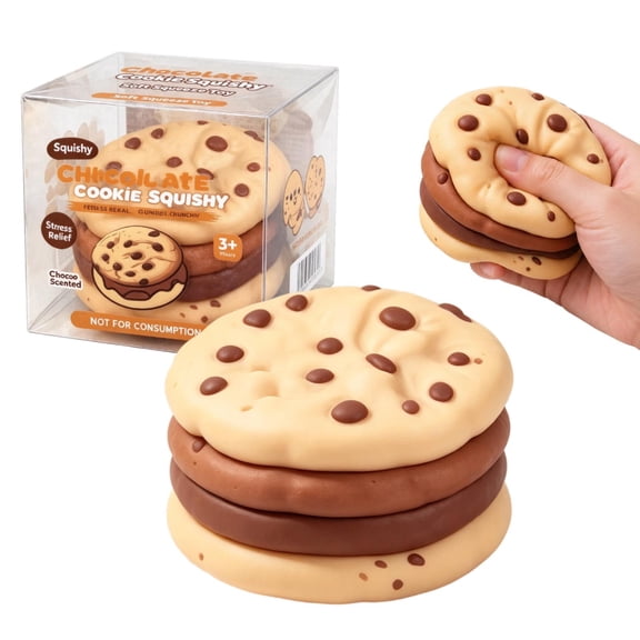 Chocolate Cookie Toy, Scented Slow Rising Squeeze Toy, Realistic Food Stress Relief Toy