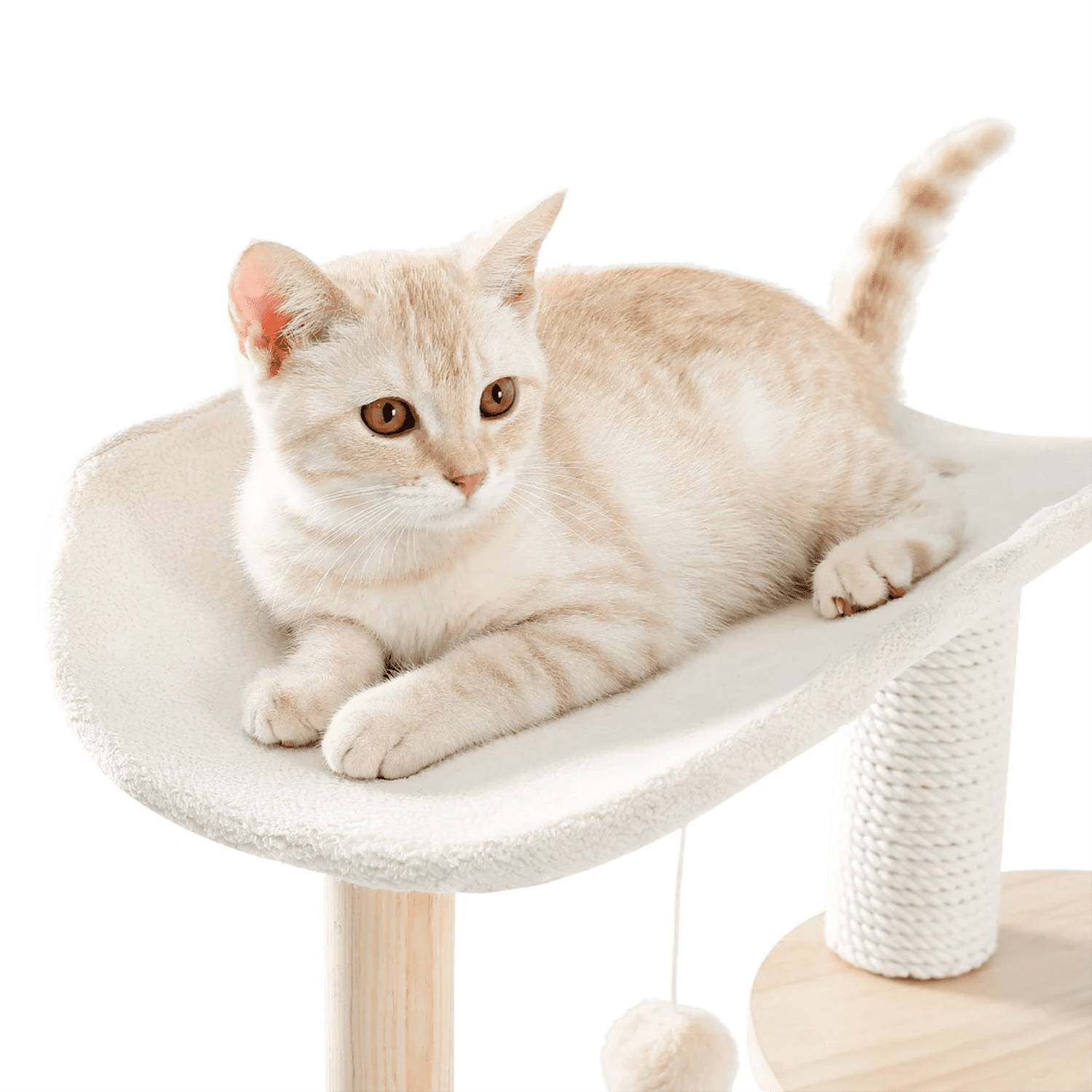 Pefilos 49" Cat Tree Tower for Indoor Cats Multi-Level Cat Tree Modern Cat Tower Wooden Activity Center with Scratching Posts, Beige