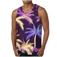 thumbnail image 2 of HOMADLES A Shirts Undershirts for Men Gym Print Stretch Sleeveless Tops Purple S, 2 of 5