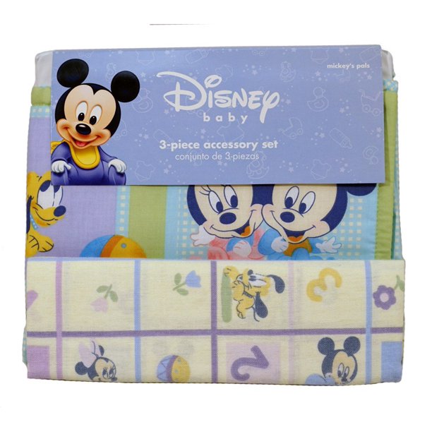 Disney Mickey Mouse Baby 3 pc Accessory Set Receiving Blanket + Crib