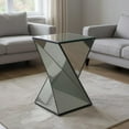 thumbnail image 1 of Homy Casa Decorative Mirrored Pedestal Table with Sculptural Geometric Form for Home Coffee Table, 1 of 6