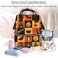 thumbnail image 5 of Zufioo Halloween Banner Symbols Print Large capacity mommy bag, diaper bag, waterproof parent-child backpack, multi-pocket design backpack suitable for travel and shopping, 5 of 6