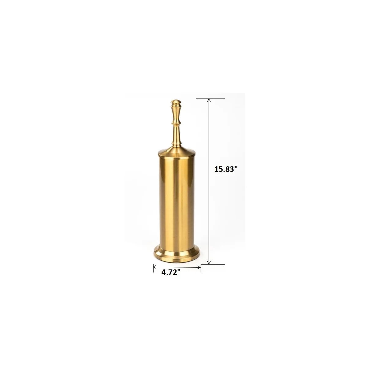 J&V TEXTILES Indsutrial Toilet Brush, Toilet Bowl Brush with Extra Long Handle Durable Bristles Toilet Scrubber and Covered Holder for Toilet Brush Set Aged Brass