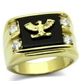 thumbnail image 1 of Alamode TK793-10 Men IP Gold Stainless Steel Ring with Semi-Precious in Jet - Size 10, 1 of 1