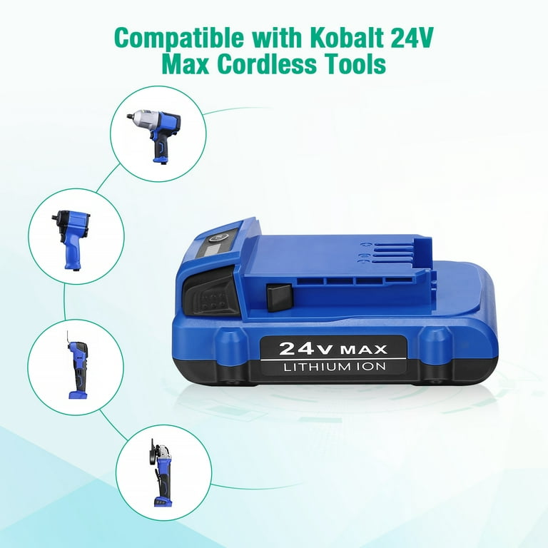  Kobalt 24-volt Max 4-Amp-Hours Lithium Power Tool Battery KB  424-03 : Tools & Home Improvement