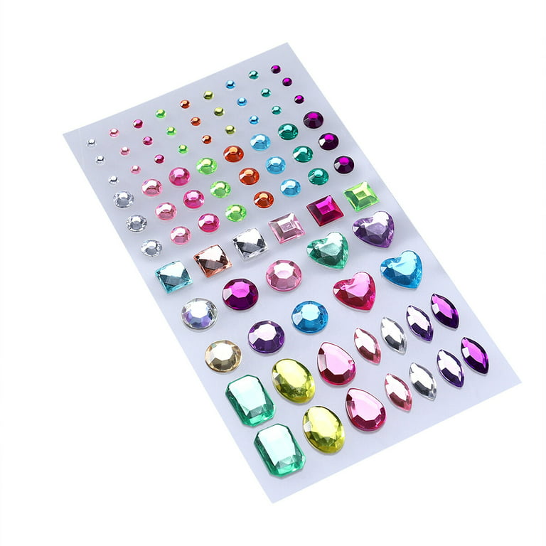 QUEENTI 2102pcs Gems Stickers, Self Adhesive Gems for Crafts Bling  Rhinestones for Crafts, Assorted Shapes Jewels Rhinestones Stickers,  Muticolor