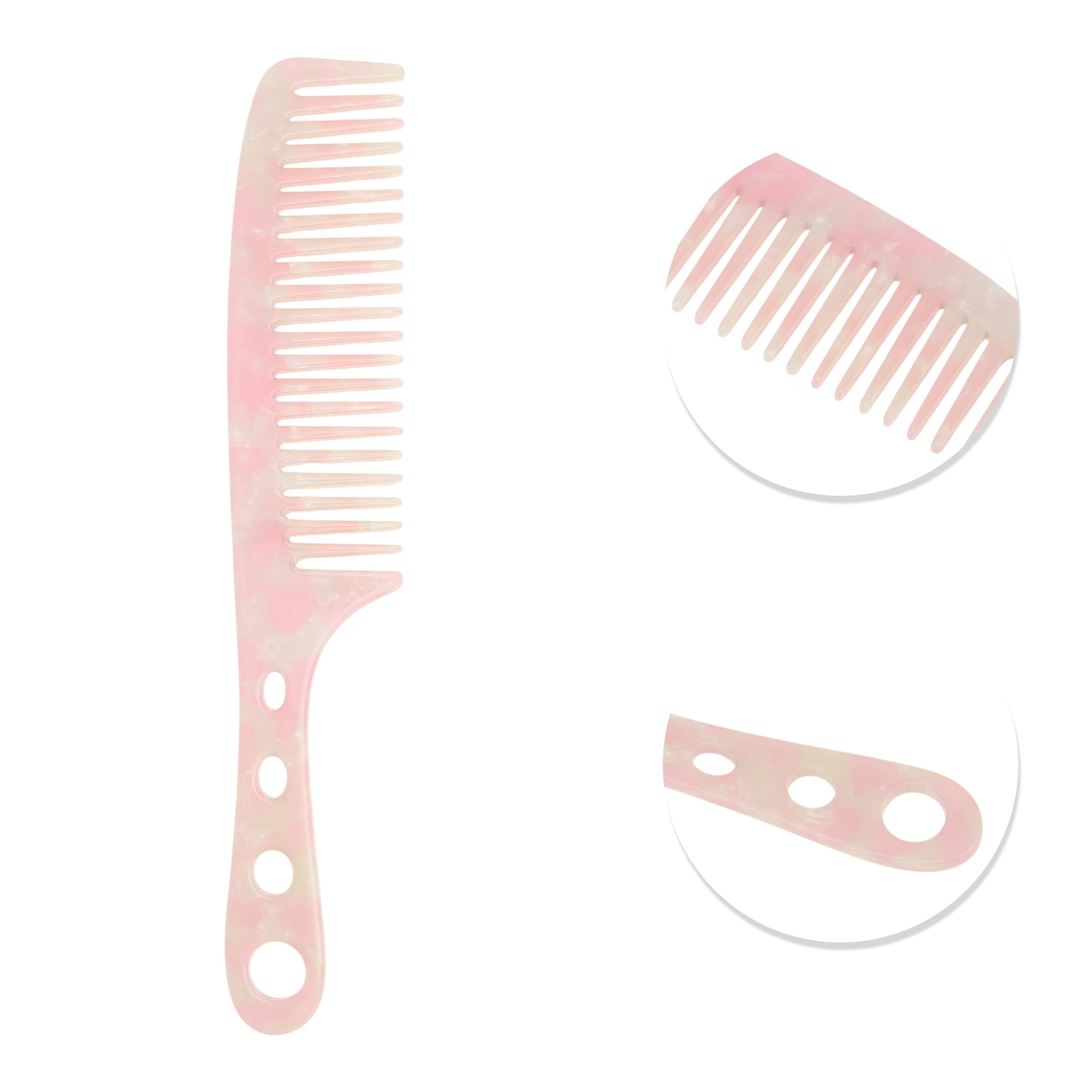 Unique Bargains 1 Pc Lightweight Exquisite Long Handle Hair Comb for All Hair Types Pink