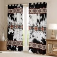 thumbnail image 2 of Feelyou Western Bohemian Aztec Black Out Curtains, Rustic Cow Print Curtains Pack of 2 (42x63 Each), Vintage Fashion Style Bedroom Curtains, Black Out Curtains Decor, 2 of 6