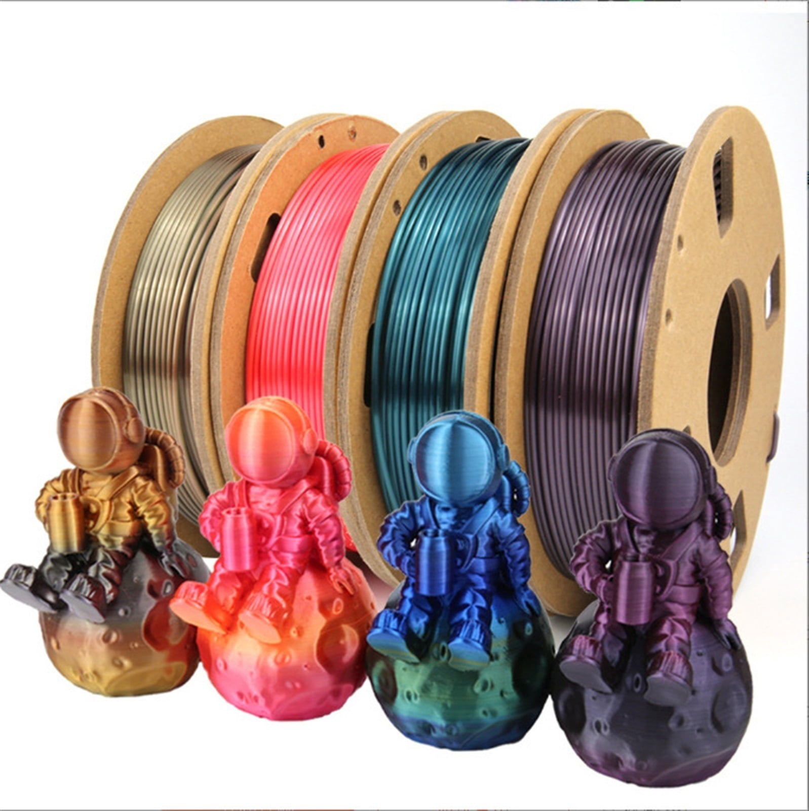 3D Printer Filament PLA Filament 1KG 1.75mm Silk Dual Color for 3D Printing Gold-Red, Purple-Black, Blue-Green, Gold-Bronze