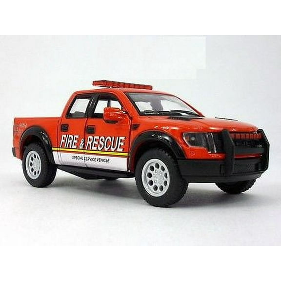5" Kinsmart 2013 Ford F-150 SVT Raptor SuperCrew Fire Rescue Diecast Model 1:46