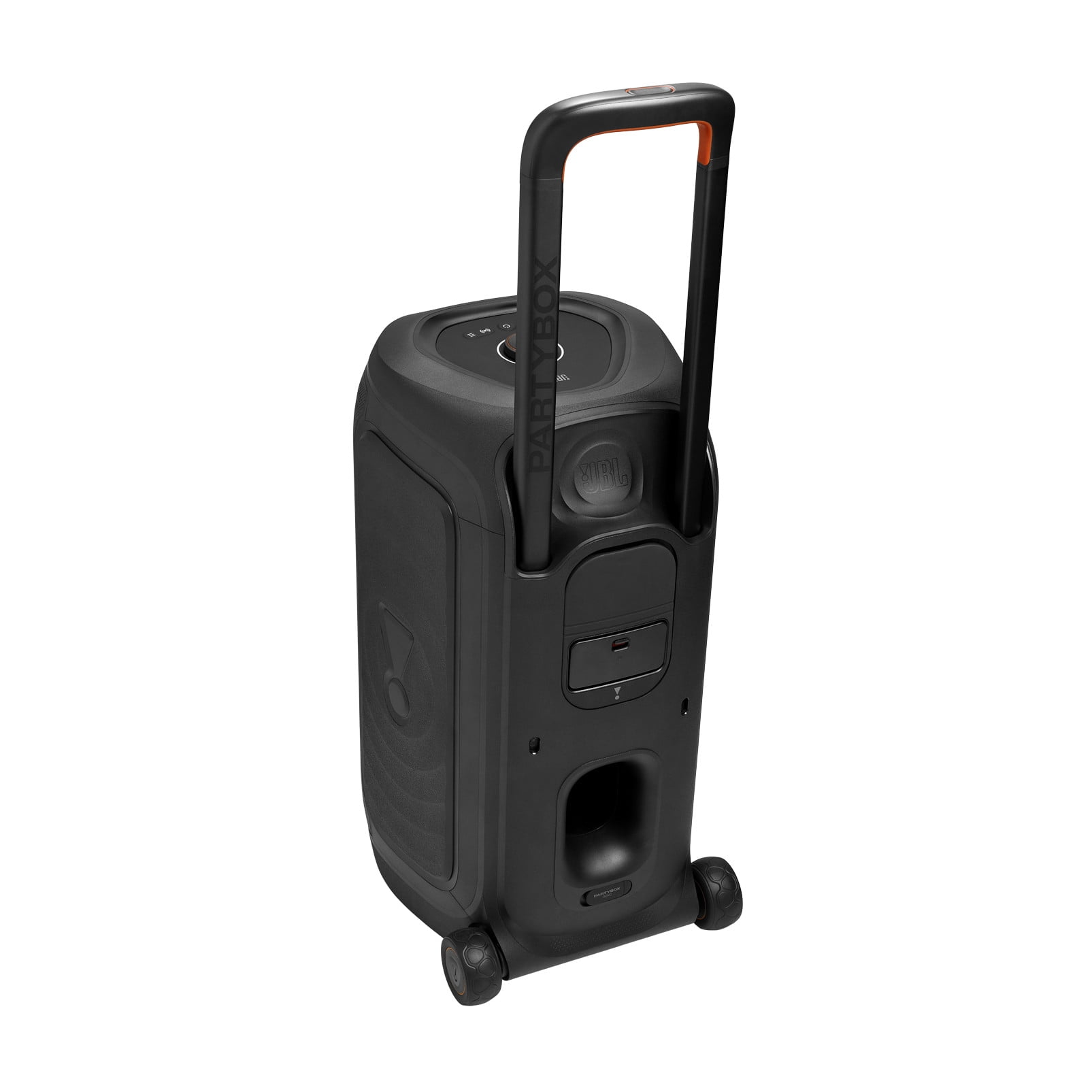 JBL PartyBox 330 - Portable party speaker with JBL legendary sound, futuristic lighting, a telescopic handle and wide wheels. - Black