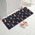 thumbnail image 2 of Dinosaur and Planet Black Pattern Non Slip Microfiber Bathroom Rugs, Soft Rubber Backing Bath Mats for Bathroom Floor Tub and Shower,24"x60", 2 of 5