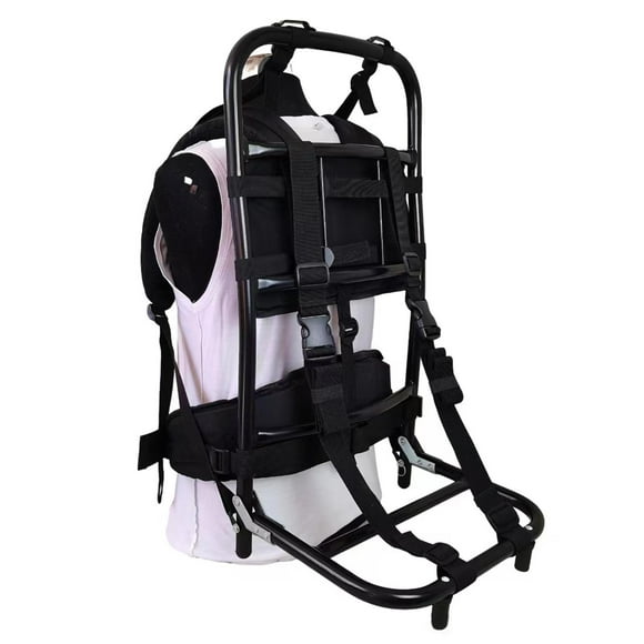 Colaxi 60kg Heavy Carrying Backpack Frame Folded Bag Frame Lightweight Portable Practical Rucksack Aluminum Alloy Nylon for Trekking Black