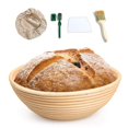 thumbnail image 1 of 10 pulgadas de forma redonda, cesta de almacenamiento de alimentos para fermentación de pan de ratán, cuencos para masa para hornear, regalos para B, 1 of 5
