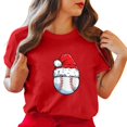 thumbnail image 1 of Gibobby Camiseta Navideña De La Mujer Camiseta de manga corta con cuello redondo y estampado de Navidad para mujer(Rojo,M), 1 of 5
