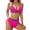 Deep Pink, variant on Women Two Piece Swimsuit - Halter Bikini Set Bathing Suit Teen Bikini White M