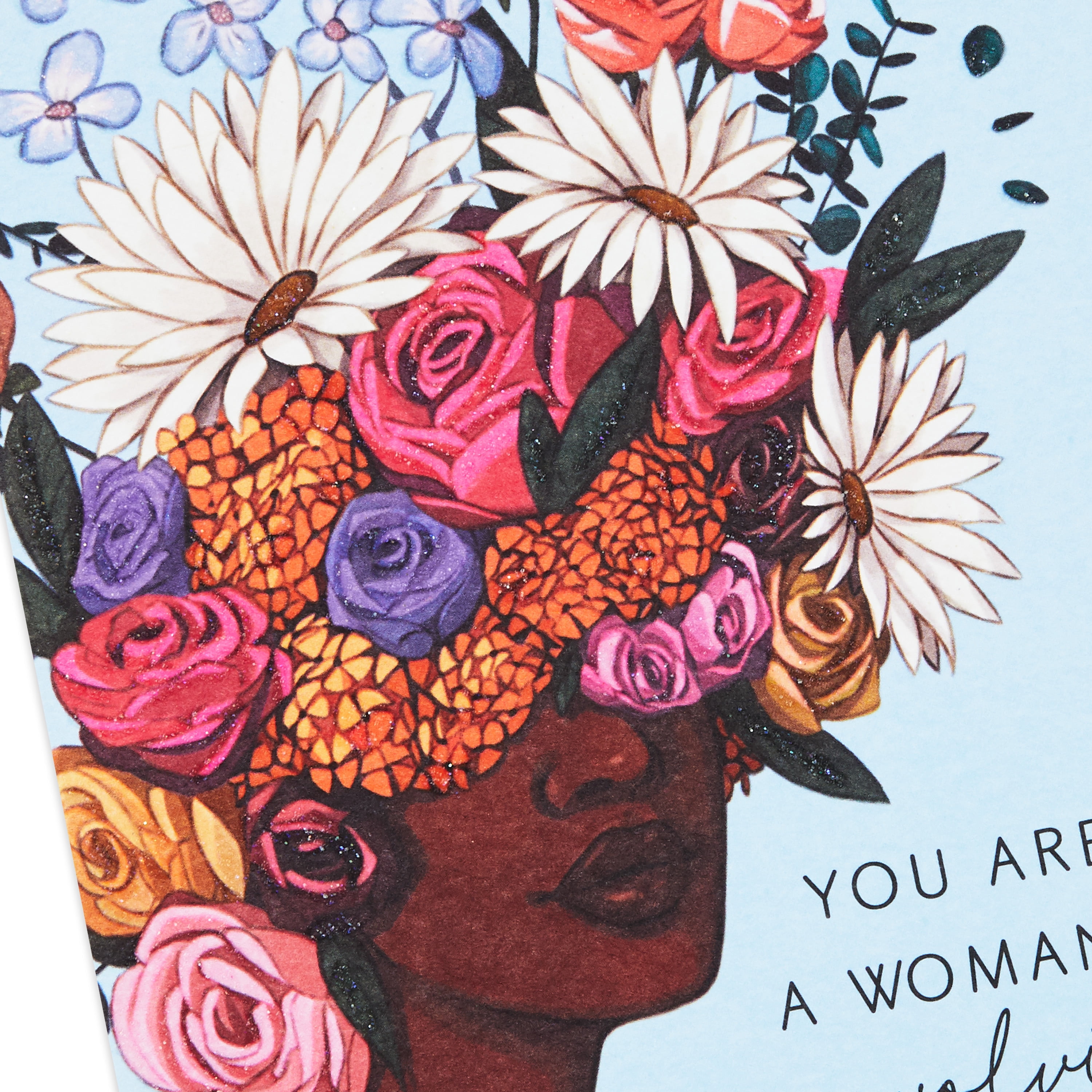 Hallmark Mahogany Birthday Greeting Card for Her (Woman with Crown of Flowers)