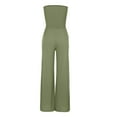 thumbnail image 4 of MSJUHEG Wide Leg Jumpsuits for Women,One Piece Jumpsuits for Women,Beach Outfits for Women,Petite Jumpsuits for Women,Off The Shoulder Wide Leg Jumpsuit,Jumpsuit Scrubs for Women Army Green S, 4 of 8