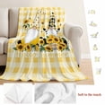 thumbnail image 5 of Gnomes Sunflowers Blanket Soft Cozy Warm Throw Blanket for Couch, Plush Fuzzy Flannel Fleece Blankets for Sofa, Pastoral Botanical Yellow Plaid Bed Blankets Lightweight Gifts for Women, 50"x60", 5 of 9
