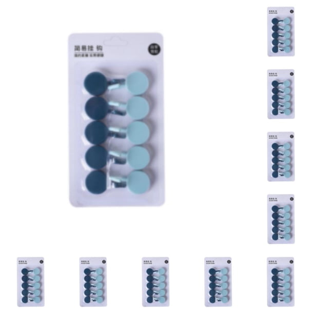 Ounissouiy Gancho de pared de gran capacidad de carga 10x - Práctico colgador multifuncional para una organización eficiente azul claro + azul Azul claro+Azul oscuro 10Conjunto