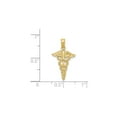 thumbnail image 3 of 14k Yellow Gold Caduceus Pendant with Winged Staff and Snakes, Medical Symbol Necklace for Doctors Nurses Professionals, Unisex Polished Healthcare Jewelry, 3 of 5