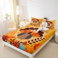 thumbnail image 4 of Feelyou Cartoon Turkey Teens Full Size Sheets, Autumn Pumpkin Bed Sheets, 4 Pieces, 4 of 7
