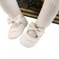 thumbnail image 4 of Baby Girls Mary Jane Flats with Bowknot Soft Sole Cute Non-Slip Toddler Infant First Walker Princess Dress Shoes (0-18 Months) White L, 4 of 6