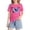 Hot Pink, variant on YunPes Cap Sleeve T-shirts for Girls Colorful Butterfly Print Crewneck Blouse Tee Kids Casual Loose Fit Pullover Summer Tops