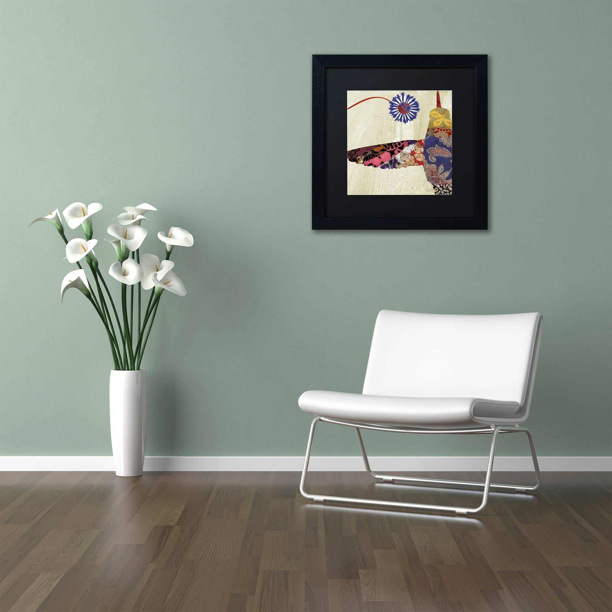 Trademark Fine Art "Hummingbird Brocade I" Canvas Art by Color Bakery Black Matte, Black Frame