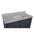thumbnail image 4 of KBC Abbey 48" Solid Wood Bathroom Vanity w/ Carrara Stone in Marine Gray, 4 of 7