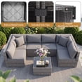 thumbnail image 4 of Costway 7PCS Patio Rattan Furniture Set Sectional Sofa Cushioned Garden Gray, 4 of 12