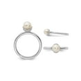 thumbnail image 4 of Gem & Harmony White Freshwater Cultured Pearl (6.5mm) Ring in Sterling Silver for Women, 4 of 5