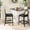 Black, variant on Natural Cane Back Bar Stool Set of 2 / Wood+Fabric+Rattan Main Material