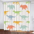 thumbnail image 1 of Colorful Dinosaur Shadows Blackout Curtains, Multi Colored Creature 3D Print Pattern Curtain, Set of 2 Window Curtain Panels, Energy Saving Noise Reducing for Living Room Bedroom(52" W x 63 "L), 1 of 7