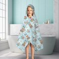thumbnail image 6 of Blue Highland Cow Lighthouse Beach Pattern Hooded Bath Towel，50"x30" for Ages 3 To 12 Kids, Quick Dry Lightweight Soft Microfiber Hood Beach Towel Cover Up for Kids, 6 of 7