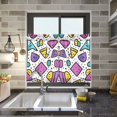 thumbnail image 4 of Yayeee Kitchen Curtains Tier Pair Light Filtering 27"x24" Rod Pocket Short Cafe Window Panel, Purple Retro Pattern, 4 of 7