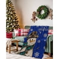 thumbnail image 2 of Merry Christmas Flannel Blanket for Bed,Travel and Camping, Snowman Snowflakes Super Soft Cozy Blanket for All Seasons 50"x60", 2 of 6