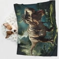 thumbnail image 6 of Pofeuu Green Forest Dinosaur Print Puppy Blanket,Dog Blankets,Pet Blanket Cozy Cat Blankets for Indoor Cats, Fuzzy Pet Blanket for Kitten Doggy Dog Blankets-, 6 of 8
