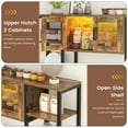 thumbnail image 2 of Cikuso Bar Cabinet with LED Light/Charging Station/Wine Holder Racks, Liquor Display Shelf Storage Cabinet, Black, 2 of 9