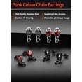 thumbnail image 6 of FaithHeart Earrings for Men with Drop Cuban Chain Red Cubic Zirconia Stud Earrings for Men Women Stainless Steel Hypoallergenic Cool Punk Fashion Jewlery Gift for Rapper Biker, 6 of 6