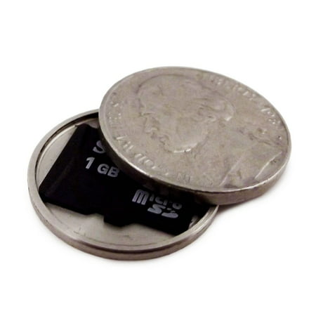 Micro SD Card Covert Coin - Secret Compartment Diversion Safe