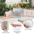 thumbnail image 3 of Topcobe 3 Pieces Corner Patio Furniture with Small Coffee Table, Outdoor Patio Furniture for Garden Backyard Pool Deck-Beige, 3 of 7