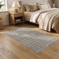 thumbnail image 2 of ODIKA 5'x7' Cream Taupe Abstract Geometric Design Washable Area Rug Modern Pattern with Unique Shapes for Dining Room, Under Table, Home Office, Non-Slip Chair-Friendly, 2 of 7