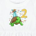 thumbnail image 4 of Inktastic 2nd Birthday Cute Turtle in Party Hat with Confetti Girls Baby Dress, 4 of 5