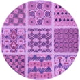 thumbnail image 1 of Ahgly Company Machine Washable Indoor Round Transitional Violet Purple Area Rugs, 6' Round, 1 of 7
